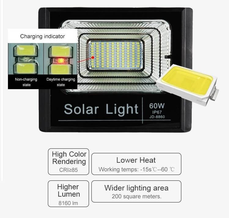 Đèn năng lượng mặt trời JinDian 60W JD - 8860L