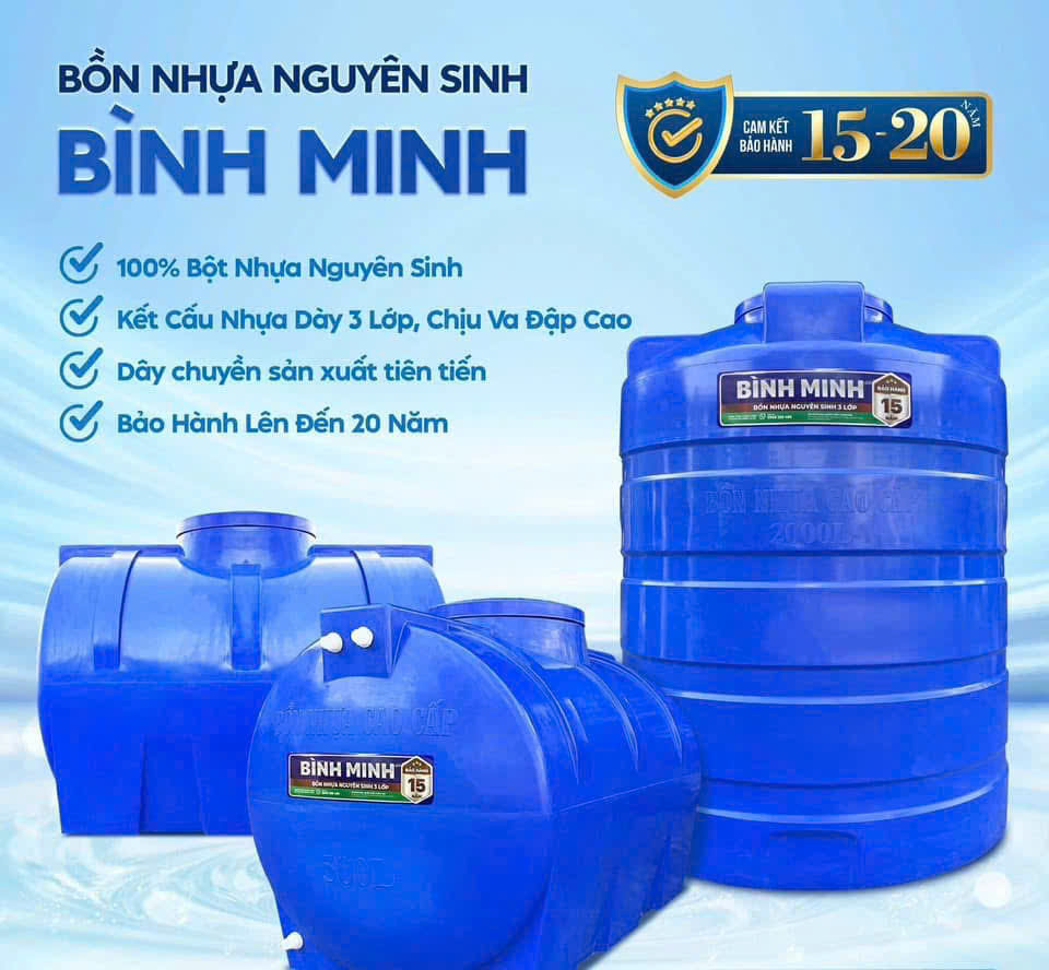 Bồn nước nhựa Bình Minh 5000 lít đứng